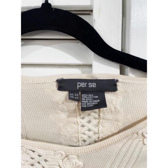 Per Se Knitted White Sweater - Picture 6 of 6